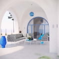 thumbnail image 2 of Modern Contemporary Urban Design Outdoor Patio Balcony Seven PCS Sectional Sofa Set, Grey White Gray, Rattan, 2 of 8