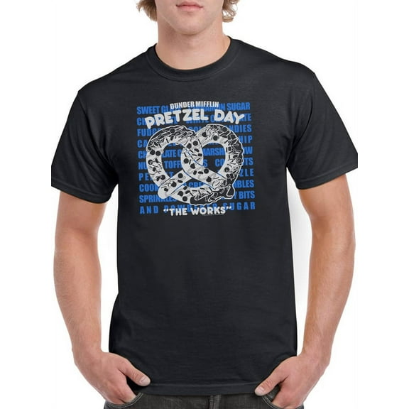 The Office Mens Graphic Tee Black - Pretzel Day 100% Cotton Classic Fit