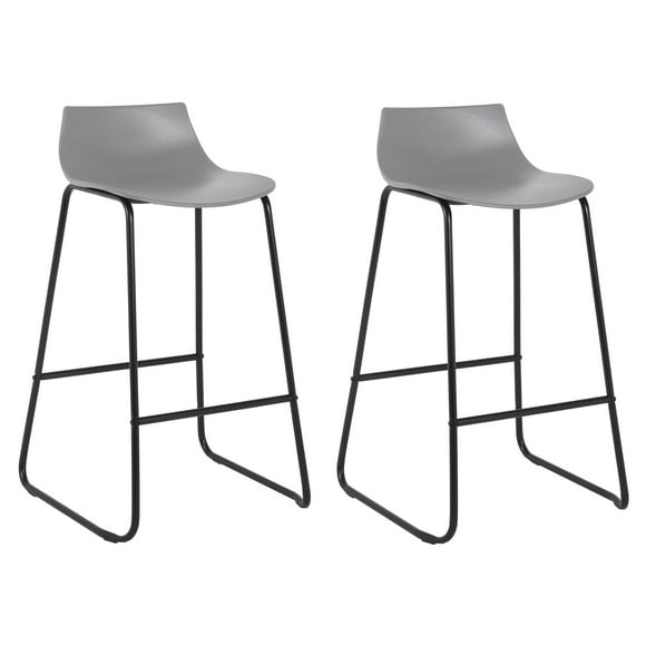 Bronte Living 28 inch Modern PP Bar Stool with Rubber Protectors, Comfortable Footrest and Low Backrest for Kitchen, Restaurant, Café - Series Amelia 28" - Set of 2