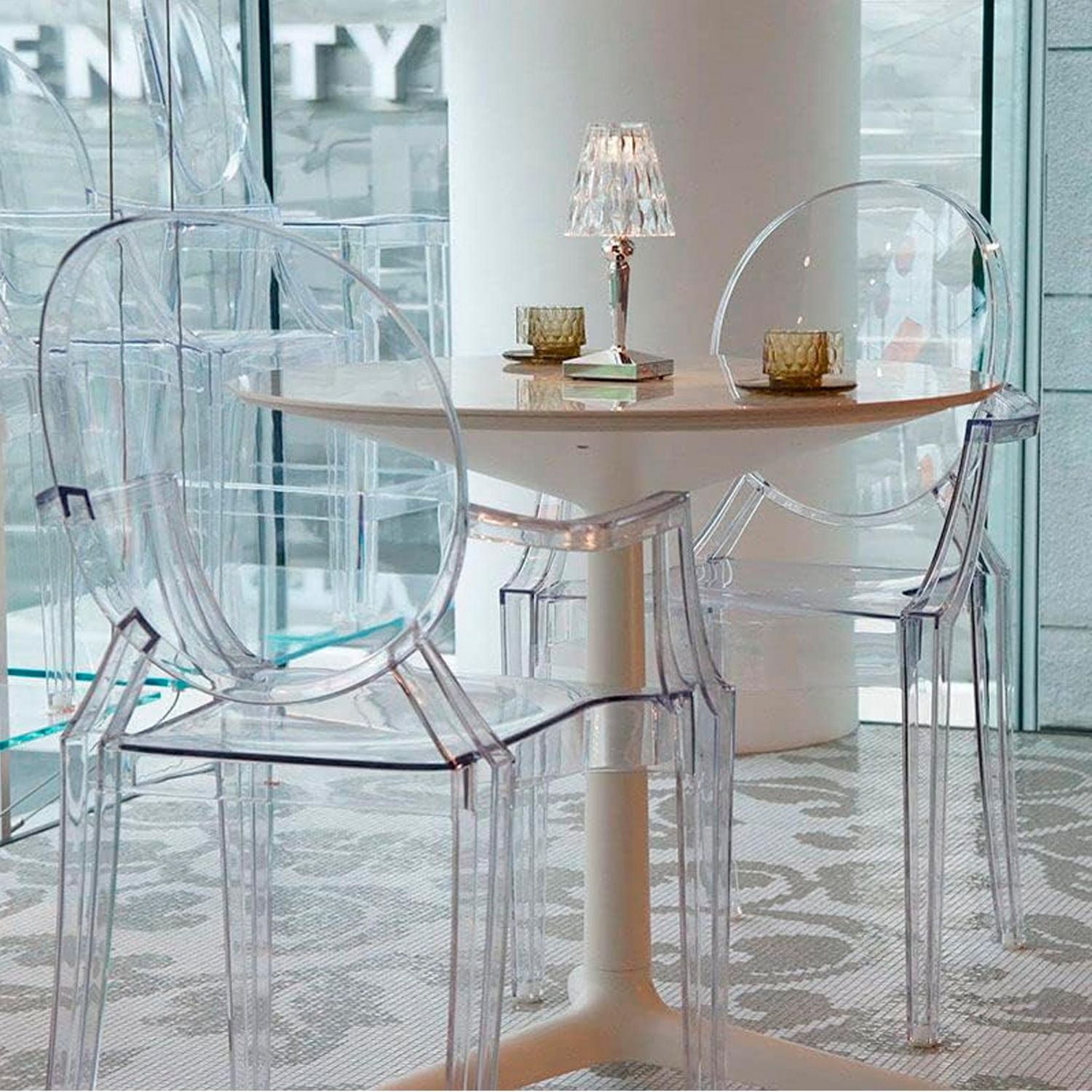 Heavenly Collections Lot de 2 Fauteuils de Salle à Manger en Acrylique, Transparent, Style Fantôme