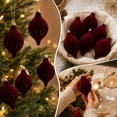 thumbnail image 4 of 6 Pack Christmas Tree Ornaments Set Vintage Finial Hanging Baubles for Holiday Mantel Decor Indoor Home Decoration Spindle Drop Ornaments for Xmas Tree Party Display Festive Hanging, Red, Style B, 4 of 7