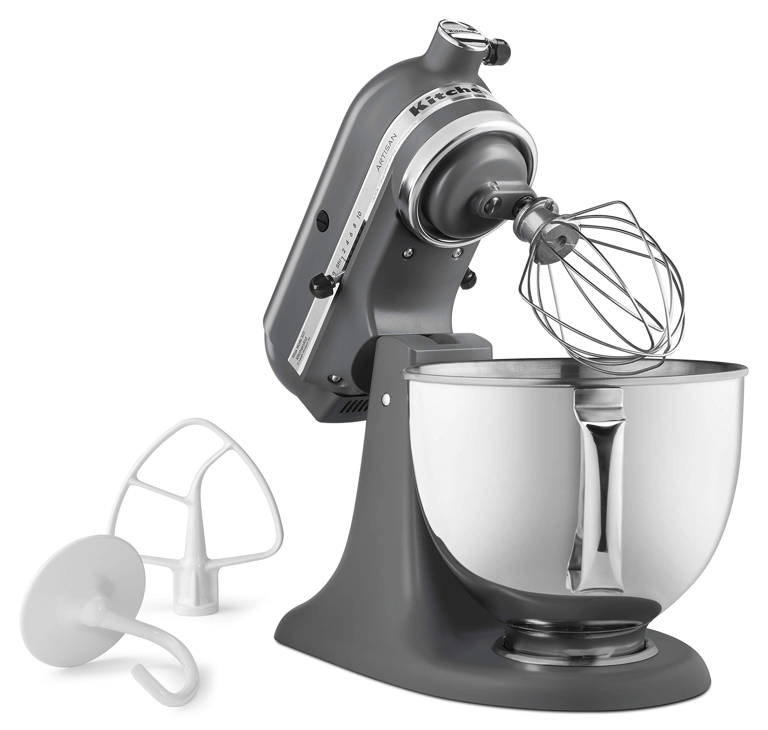 KitchenAid Stand Mixer Matte Grey Studded 5-Quart Ceramic Mixing