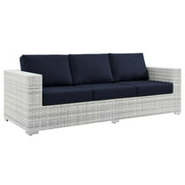 Modway Convene Outdoor Patio Sofa in Light Gray Navy