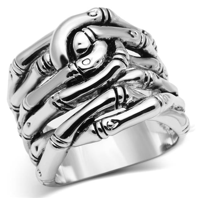 Women Rhodium Brass Ring with No Stone in No Stone - Size 6