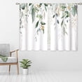 thumbnail image 3 of Sage Green Eucalyptus Kitchen Curtains, Plant Window Treatment, Leaf Botanical Plant Small Cafe Short Window Curtains for Bathroom Dining Room, Nature Floral Treatment Drapes 27.5x39 inch, 3 of 6