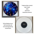 thumbnail image 2 of Blue Wall Clock Battery Operated 14 Inch Modern Wall Clock Non Ticking Glass Clock for Living Room, 2 of 5