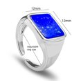 thumbnail image 6 of Lapis Lazuli Ring, Sqare Gemstone Ring for Birthday Gift, Adjustable Crystal Ring for Men Women, Boho Ring Unisex Stone Jewelry, 6 of 6