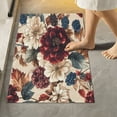 thumbnail image 5 of 2 Piece Soft Bathroom Rug Set Burgundy Hydrangeas Bath Mat and U-Shaped Toilet Contour Rug (16"x24"+20"x24"), 5 of 8
