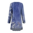 thumbnail image 5 of Dresses for Women Women's Fashion Round-Neck Short Sleeved Printed Pullover Dress on Clearance Blue, S, 5 of 5