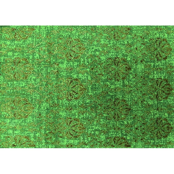 Ahgly Company Indoor Rectangle Oriental Green Industrial Area Rugs, 8' x 10'