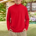 thumbnail image 4 of Abcomgle Boys Long Sleeve T Shirts Size 6-7 Casual Fall Mock Neck T Shirts for Boys Fall Basic Boys Tops Loose Boys Blouses,Red,11-12Years, 4 of 4