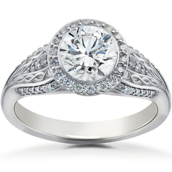 Lina Jewel 1.9 Ct Round Cut Lab Simulated Diamond Ring for Women - 14K White Gold Plated Engagement Ring - Prong Setting Beauty - Ideal for Anniversaries & Birthdays