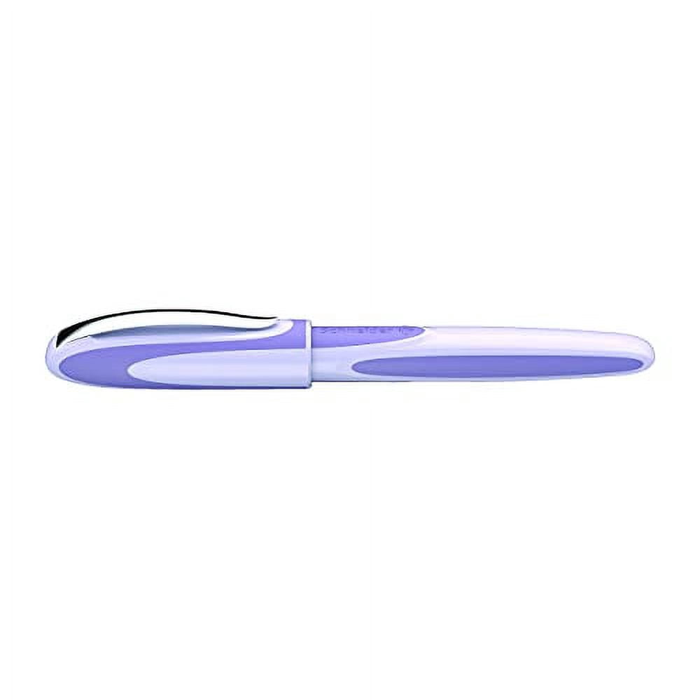 Schneider Ray Fountain Pen M (Medium), Refillable, Lavender Barrel, Royal Blue Erasable Ink Cartridge, Pack of 1 Pen (168208)