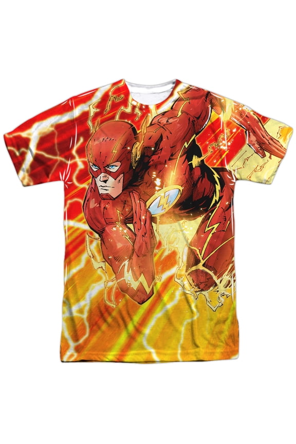 Justice League Of America Men's Lightning Dash Sublimation T-shirt White