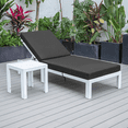 thumbnail image 2 of LeisureMod Chelsea Outdoor Chaise Lounge Chair & Side Table in Black, 2 of 13