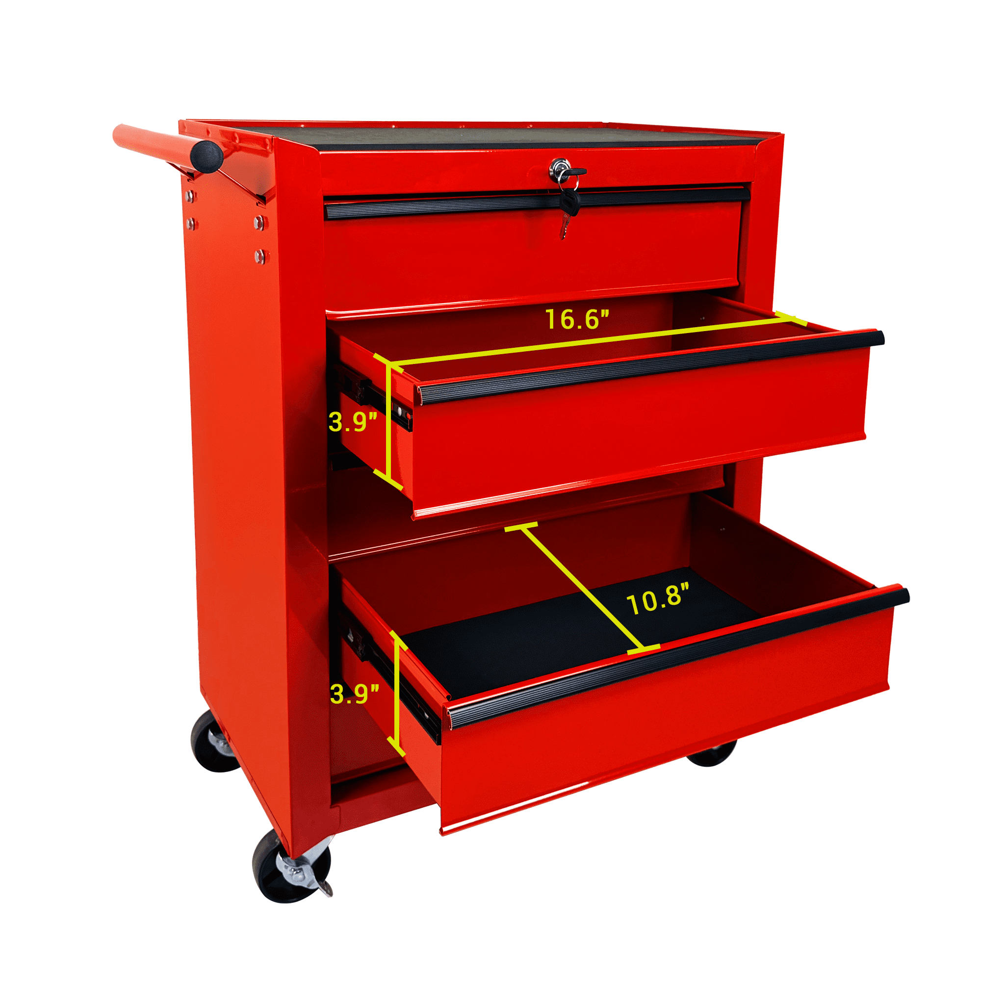 Rolling Metal Tool Chest,20 Inch 5-Drawer Tool Storage Cabinet with Lockable Casters & Steel Top Work Surface, Removable Tool Box, Mobile Tool Cart Organizer for Garage Workshop,Red