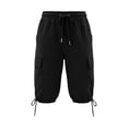 thumbnail image 4 of Hngshg Plus Size Cargo Capris for Women Bow Drawstring Solid Color Casual Pants with Pockets Summer Vacation Workout Pants, 4 of 7