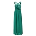 thumbnail image 6 of Summer Saving Wycnly Dresses for Women Wedding Guest Party Empire Waist Flowy Swing Formal Maxi Dresses Sleeveless Halter Solid Summer Long Formal Dress Green m, 6 of 7