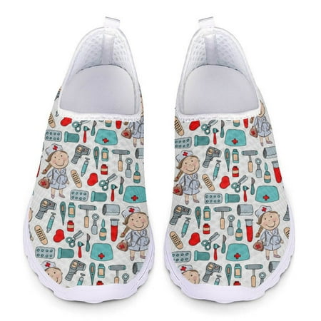 

Cute Nurse 3D Print Female Loafers Womans Slip on Flats Plus Size Shoes for Women Shoes 2024 Summer Mesh Sneaker Ladies Footwear
