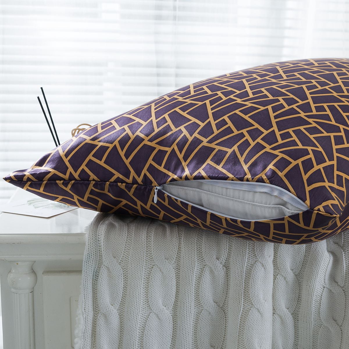 SLPBABY 100% Natural Pure Silk Pillowcase for Hair and Skin with Hidden Zipper (Pattern1, Standard Size)