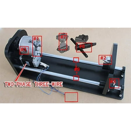 Techtongda Laser Machine Rotary Attachment For CO2 Laser Engraving Machine NEMA 23 3 Wires