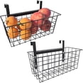 thumbnail image 1 of Cesta con gancho, cesta de almacenamiento de rejilla, organizador para puerta del gabinete, cesta colgante de alambre con gancho sobre la barandilla, gabinete de cocina debajo del fregadero, 1 of 4