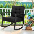 thumbnail image 4 of Demifill Patio Rattan Rocker Outdoor Glider Rocking Chair Cushion Lawn, Patio Chair for Outdoor, Black, 4 of 12