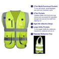 thumbnail image 4 of Toptie 10 Pockets High Visibility Safety Vest, Reflective Trim Safety Vest-Yellow-L, 4 of 7