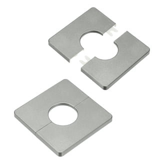 Uxcell 4-Pack Split Wall Flange – Cuttable ABS Escutcheon Plate For 20/25/33mm Pipes, Shower Arm Cover (Silver, 70x30mm)