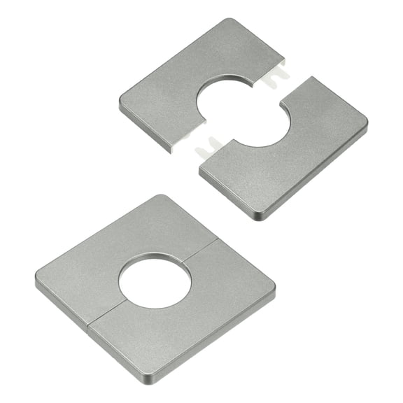 Uxcell 2-Pack Wall Split Flange, ABS Square Self-Adhesive Cover for 33mm/1.3in Dia Pipe [Gray,7mm/0.28in H]
