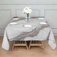 thumbnail image 3 of White Marble Copper Line Pattern Square Tablecloth,Waterproof Square Table Cover,Wipeable Spillproof Washable Table Cover for Home Kitchen Party Decor 52"x52"(132x132cm), 3 of 6