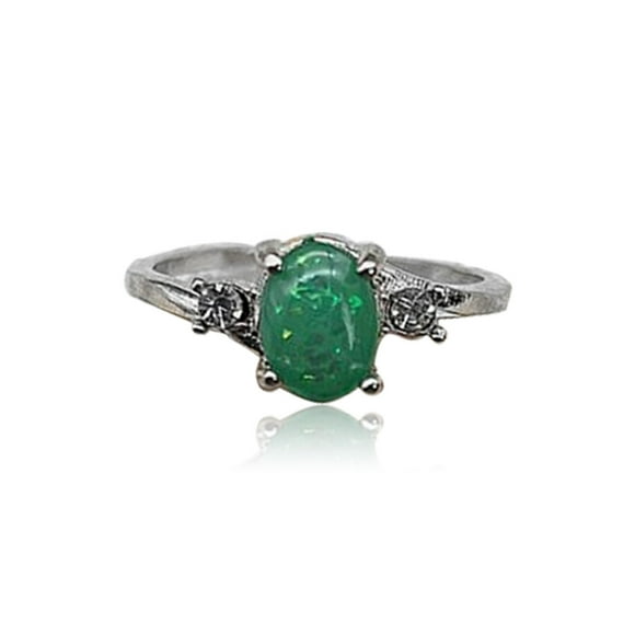 Anillo de plata para mujer, anillos de moda portátiles, regalos para novia, joyería decorativa, propuesta de boda, compromiso informal Ropa, zapatos y accesorios Miscelánea Verde Tamaño 7 Sonducket AP011197-14