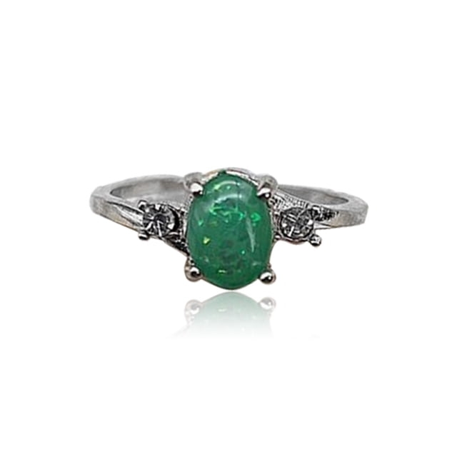 Anillo de plata para mujer, anillos de moda portátiles, regalos para novia, joyería decorativa, propuesta de boda, compromiso informal Ropa, zapatos y accesorios Miscelánea Verde Tamaño 9 Minnieouse AP011197-16