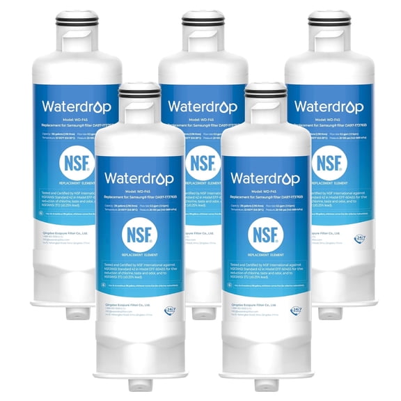 Waterdrop DA97-17376B Replacement for Samsung® HAF-QIN/EXP, DA97-08006C, RF28R7201SR, RF28R7351SG, WD-F45, Refrigerator Water Filter, 5 Filters
