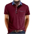 thumbnail image 2 of pstuiky Camisas casuales de manga corta para hombre, Camisa tipo blusa de manga corta con cuello vuelto y botones de color para hombre camisas casuales para hombre xl, 2 of 7