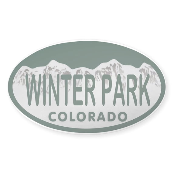 CafePress - Winterpark Colo License Plate - Sticker (Oval)