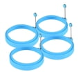 thumbnail image 1 of Silicone Egg Ring, Food Grade Egg Cooking Rings, Egg Rings Non Stick, Egg Cooking Rings, Perfect Fried Egg Mold or Pancake Rings (New, 4pcs, Blue), 1 of 4