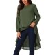 thumbnail image 1 of INSPIRAR CHIC Blusas Asimétricas de Manga Larga con Cuello Redondo para Mujeres, Casual y Elegante, Talla XL, Verde Ejército, 1 of 5