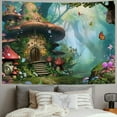 thumbnail image 2 of Nawypu Fantasy Forest Mushroom Tapestry Fairy Enchanted Wonderland Tree House Tapestries Wall Hanging Art for Bedroom Living Room Dorm Decor, 2 of 6