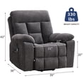 thumbnail image 5 of Bonzy Home Large Power Lift Recliner Chair with Massage and Heat for Elderly Big and Tall People, Overstuffed Wide Recliners with 2 Cup Holders, Side Pocket and USB Port, Gray, 5 of 7