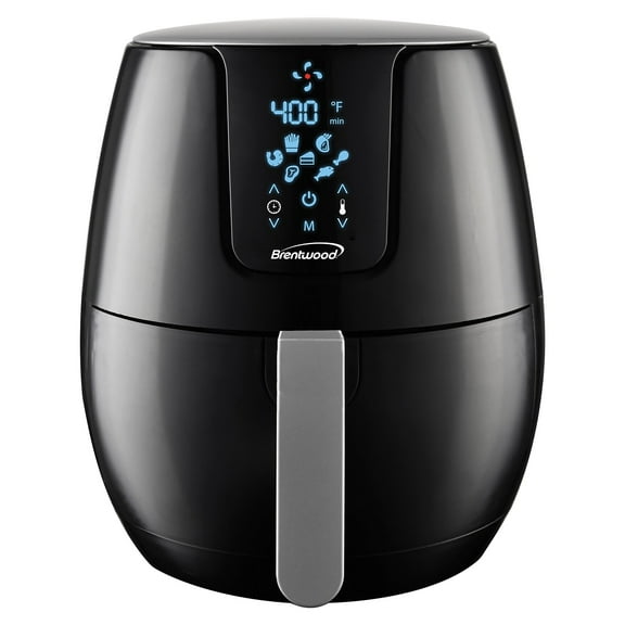 Brentwood Extra Large 1400 Watt 5 Quart Electric Digital Air Fryer with Temperature Control in Black