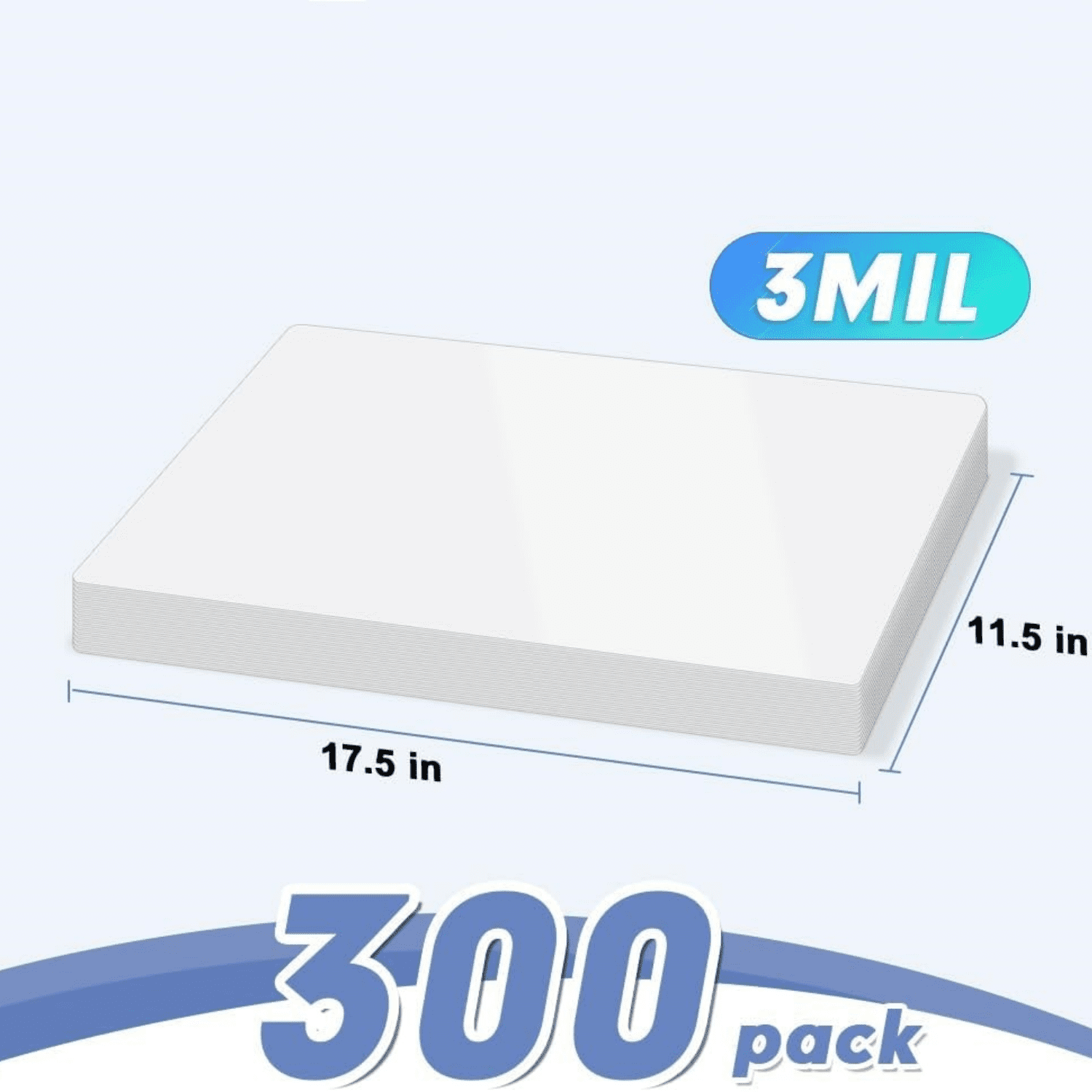 300 Pack Thermal Laminating Pouches Holds 11 x 17 Inch, 3 Mil Plastic Laminator Paper 11.5 x 17.5 Inch, Clear Round Corner
