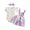 Purple, variant on JIAYUE Baby Girls 3 Piece Outfit Ruffle Shoulder Graphic Long Sleeve Bodysuit Bow Decor Straps Dress And Headband For Daily Casual Wear,9-12 Months