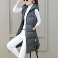 thumbnail image 1 of Fiogavroetic Mode Femme à Capuche Mince Fermetures Éclair Sans Manches Fermeture Éclair Solide Manteau Chaud Hauts Gilet, 1 of 6