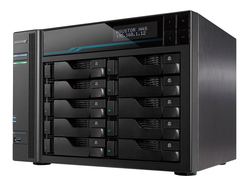 ASUSTOR Lockerstor 10 AS6510T SAN/NAS Storage System - Intel Atom C3538 Quad-core (4 Core) 2.10 GHz - 10 x HDD Supported - 10 x SSD Supported - 8 GB RAM DDR4 SDRAM - Serial ATA/600 Controller - RAID S