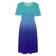 thumbnail image 5 of Ruyang Women Summer Short Sleeve Dresses Casual Plain Simple T Shirt Loose Dress Pleated Swing Dress With Pockets Knee Length Womens Rayon Dresses, 5 of 5