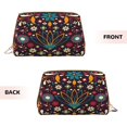 thumbnail image 3 of Naloa Colorful Mexican2 Leather Makeup Bag for Purse Travel, Portable Small Cosmetic Organizer for Women and Girls, Make up Bag with Zipper, 3 of 8