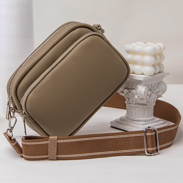 Bolso de viaje de cuero de PU con cremallera para teléfono inteligente bolso con múltiples bolsillos