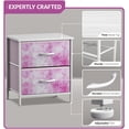 thumbnail image 3 of Sorbus Nightstand with 2 Drawers - Bedside Furniture & Accent End Table Chest for Home, Bedroom Accessories, Office, College Dorm, Steel Frame, Wood Top, Easy Pull Fabric Bins (2-Drawer, Pink), 3 of 9