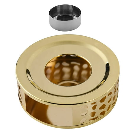 

Weierla Teapot Warmer Base Candle Heater Stainless Steel Heating Base Golden 15.00X15.00X5.50CM